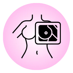 Breast examination and surgeries icon